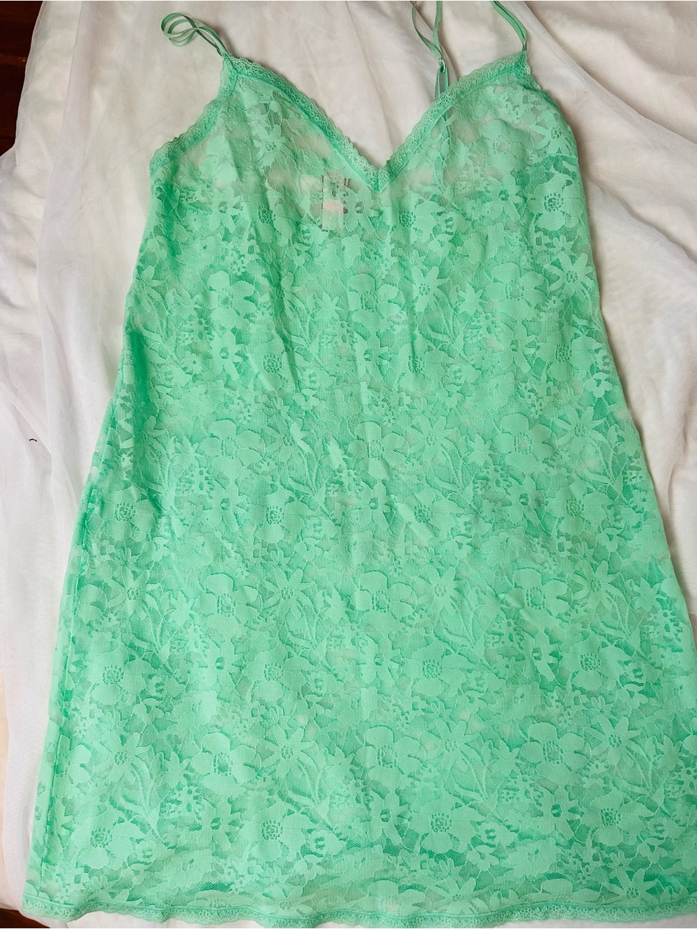 Victoria's Secret Mint Green Lace Camisole Slip